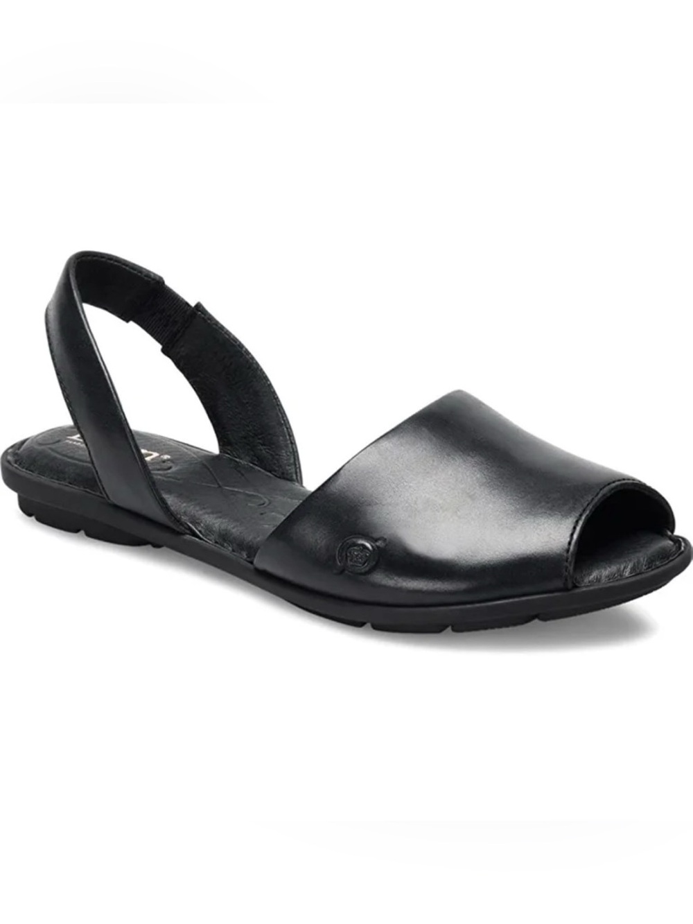 Born “Trang” Leather Slingback Sandal in Black Size 9